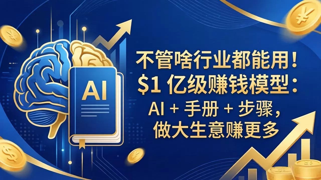 不管啥行业都能用！$1 亿级赚钱模型：AI + 手册 + 步骤，做大生意赚更多网创资源-中创网-冒泡网-福缘网长青创习社