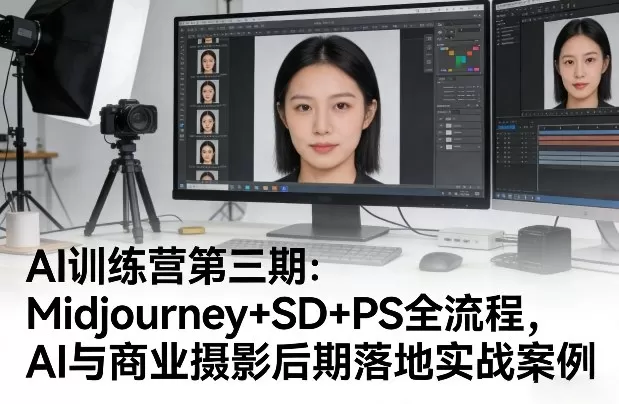 AI训练营第三期:Midjourney+SD+PS全流程,AI与商业摄影后期落地实战案例网创资源-中创网-冒泡网-福缘网长青创习社