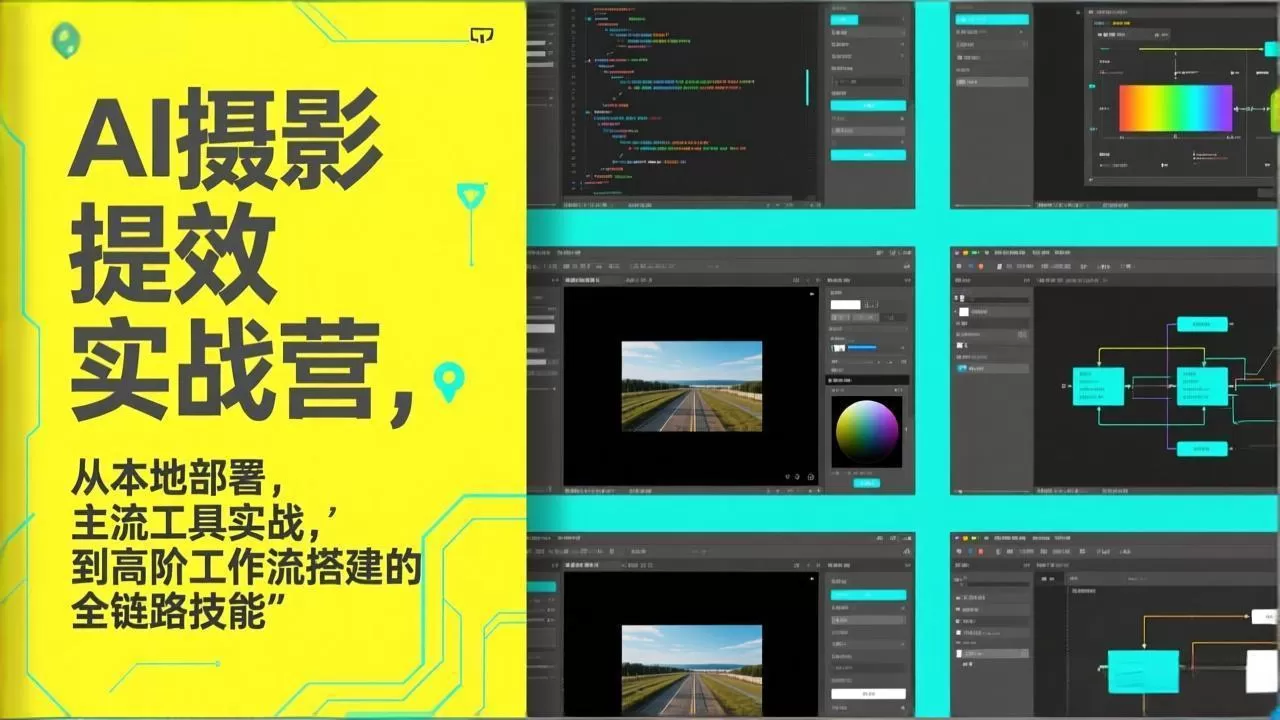AI+摄影提效实战营，从本地部署，主流工具实战，到高阶工作流搭建的全链路技能网创资源-中创网-冒泡网-福缘网长青创习社