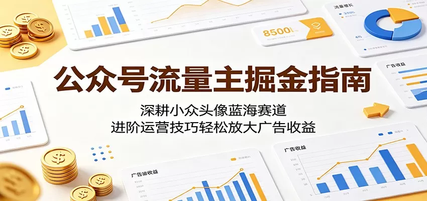 公众号流量主掘金指南:深耕小众头像蓝海赛道,进阶运营技巧轻松放大广告收益网创资源-中创网-冒泡网-福缘网长青创习社