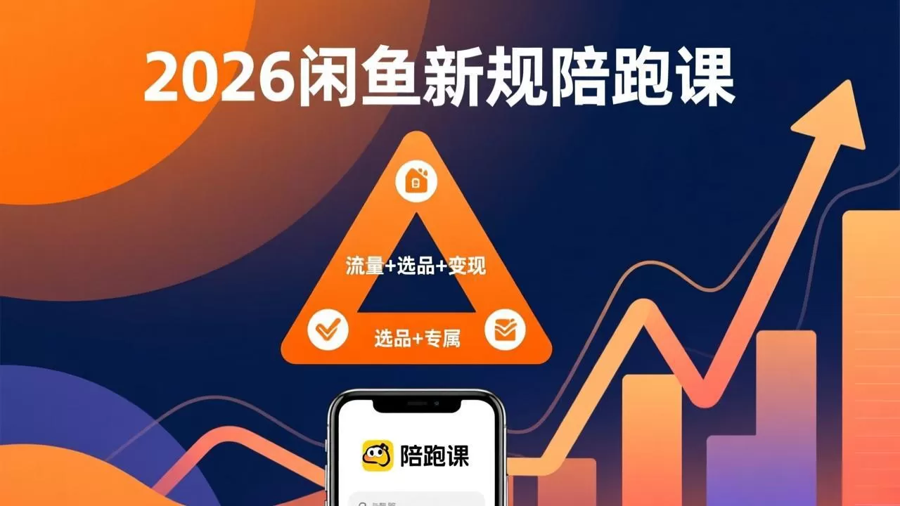 2026闲鱼高阶陪跑课全新上线，带你吃透新规玩转选品流量，从零搭建稳定变现盈利体系网创资源-中创网-冒泡网-福缘网长青创习社