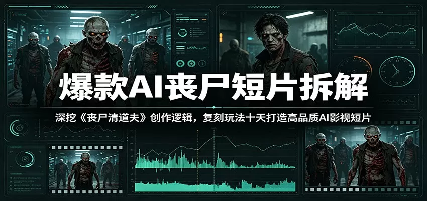 爆款AI丧尸短片拆解:深挖《丧尸清道夫》创作逻辑,复刻玩法快速打造高品质AI影视短片网创资源-中创网-冒泡网-福缘网长青创习社