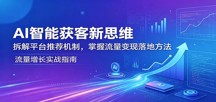 AI智能获客新思维：拆解平台推荐机制，掌握流量变现落地方法网创资源-中创网-冒泡网-福缘网长青创习社