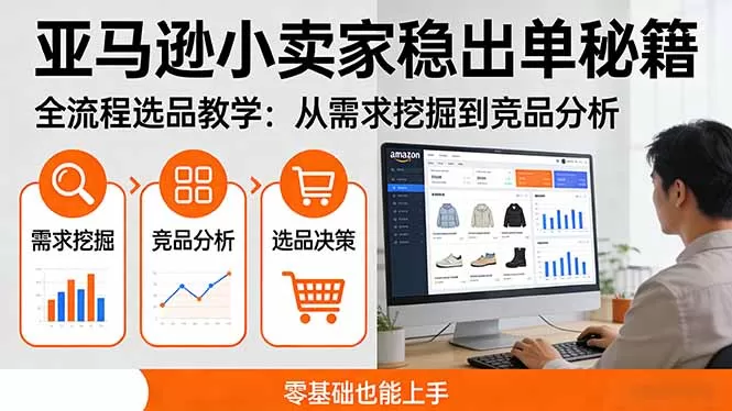 亚马逊小卖家稳出单秘籍：全流程选品教学，从需求挖掘到竞品分析，零基础也能上手网创资源-中创网-冒泡网-福缘网长青创习社