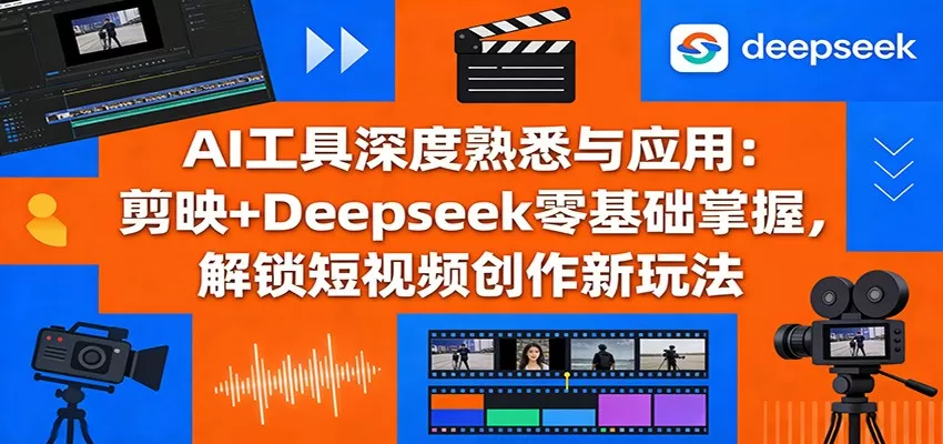 AI工具深度熟悉与应用：剪映+Deepseek零基础掌握，解锁短视频创作新玩法网创资源-中创网-冒泡网-福缘网长青创习社