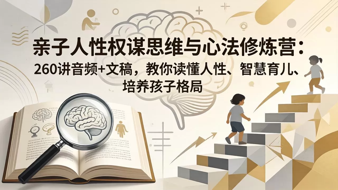 亲子人性权谋思维与心法修炼营：260讲音频+文稿，教你读懂人性、智慧育儿、培养孩子格局网创资源-中创网-冒泡网-福缘网长青创习社