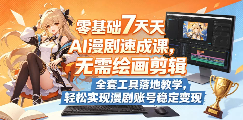 零基础7天AI漫剧速成课,无需绘画剪辑,全套工具落地教学,轻松实现漫剧账号稳定变现网创资源-中创网-冒泡网-福缘网长青创习社