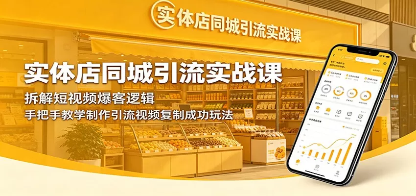 实体店同城引流实战课:拆解短视频爆客逻辑,手把手教学制作引流视频复制成功玩法网创资源-中创网-冒泡网-福缘网长青创习社