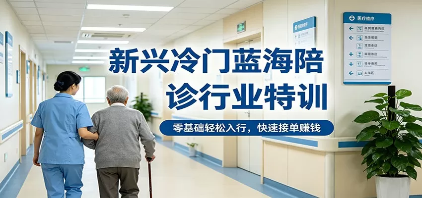 新兴冷门蓝海陪诊行业特训，零基础轻松入行，快速接单赚钱网创资源-中创网-冒泡网-福缘网长青创习社