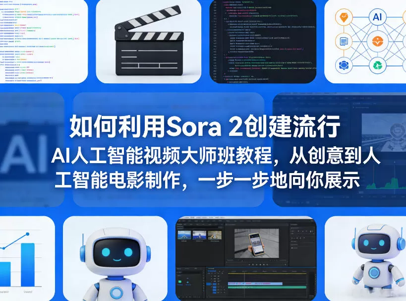 如何利用Sora 2创建流行AI人工智能视频大师班教程，从创意到人工智能电影制作，一步一步地向你展示网创资源-中创网-冒泡网-福缘网长青创习社