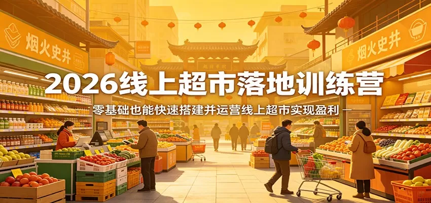 2026线上超市落地训练营，零基础也能快速搭建并运营线上超市实现盈利网创资源-中创网-冒泡网-福缘网长青创习社