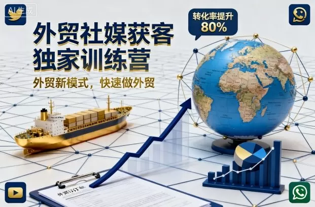 外贸社媒获客独家训练营，外贸新模式，快速做外贸(更新26年2月)网创资源-中创网-冒泡网-福缘网长青创习社