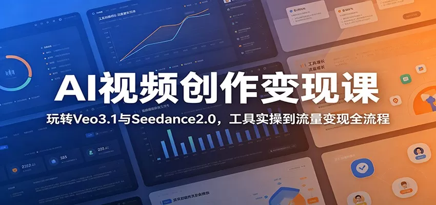 AI视频创作变现课:玩转Veo3.1与Seedance2.0,工具实操到流量变现全流程网创资源-中创网-冒泡网-福缘网长青创习社