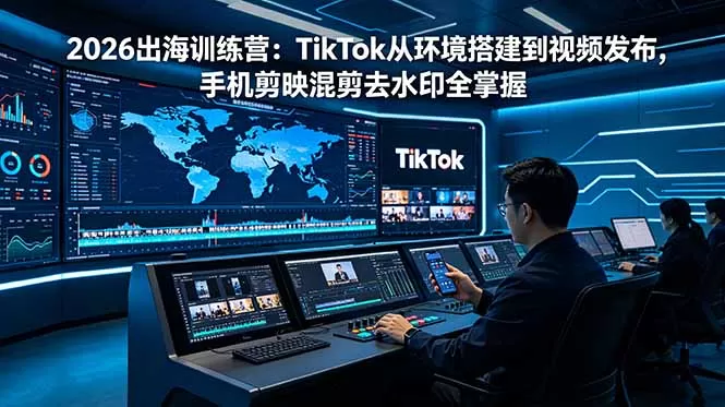 2026出海训练营：TikTok从环境搭建到视频发布，手机剪映混剪去水印全掌握网创资源-中创网-冒泡网-福缘网长青创习社