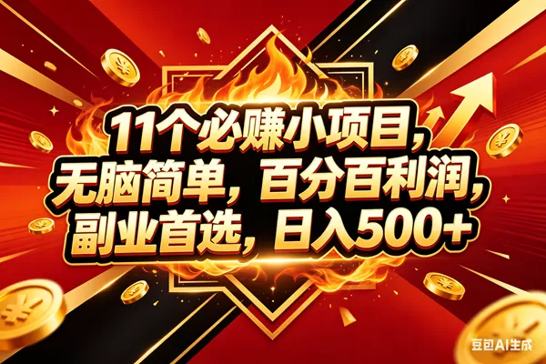 （18189期）11个必赚米小项目，百分百赚米，无脑简单，副业首选，日入500+网创资源-中创网-冒泡网-福缘网长青创习社