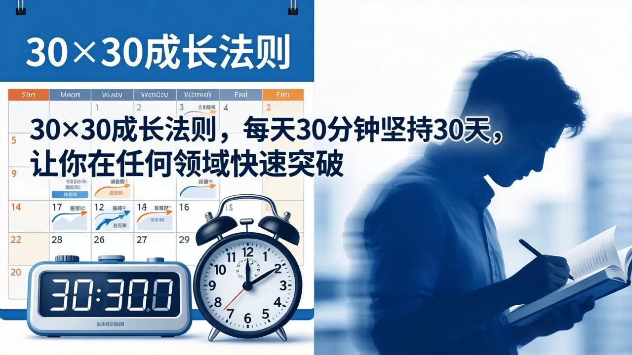 付费文章：30×30成长法则，每天30分钟坚持30天，让你在任何领域快速突破网创资源-中创网-冒泡网-福缘网长青创习社