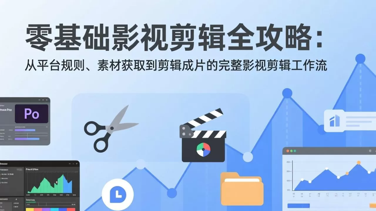零基础影视剪辑全攻略：从平台规则、素材获取到剪辑成片的完整影视剪辑工作流网创资源-中创网-冒泡网-福缘网长青创习社