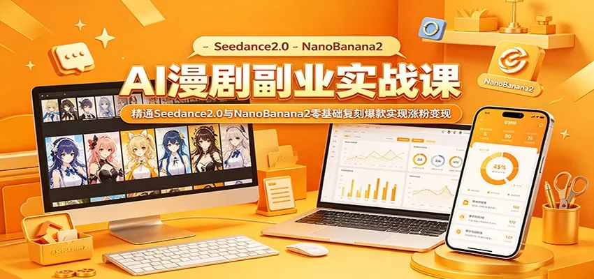 AI漫剧副业实战课:精通Seedance2.0与NanoBanana2零基础复刻爆款实现涨粉变现网创资源-中创网-冒泡网-福缘网长青创习社