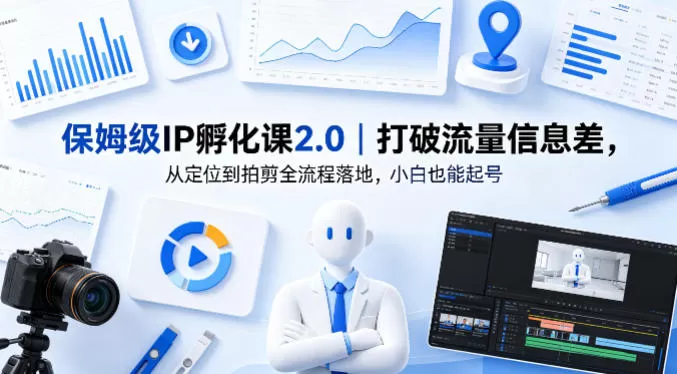 保姆级IP孵化课2.0｜打破流量信息差，从定位到拍剪全流程落地，小白也能起号网创资源-中创网-冒泡网-福缘网长青创习社