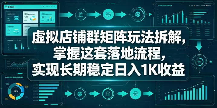 虚拟店铺群矩阵玩法拆解,掌握这套落地流程,实现长期稳定日入1K收益【揭秘】