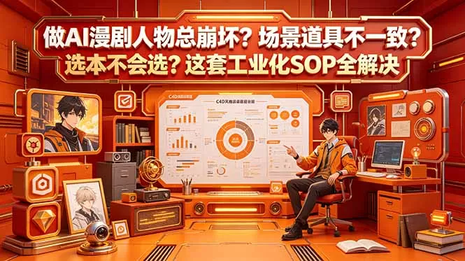 做AI漫剧人物总崩坏？场景道具不一致？选本不会选？这套工业化SOP全解决 (更新网创资源-中创网-冒泡网-福缘网长青创习社