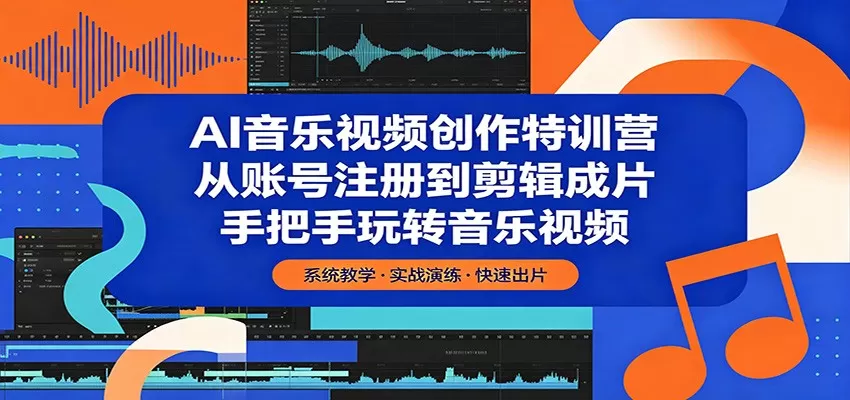 AI音乐视频创作特训营：从账号注册到剪辑成片，手把手玩转音乐视频网创资源-中创网-冒泡网-福缘网长青创习社