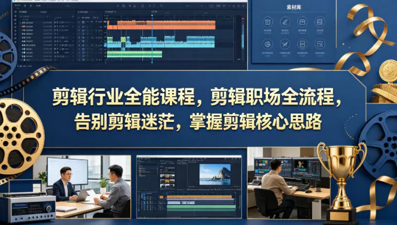 剪辑行业全能课程，剪辑职场全流程，告别剪辑迷茫，掌握剪辑核心思路网创资源-中创网-冒泡网-福缘网长青创习社