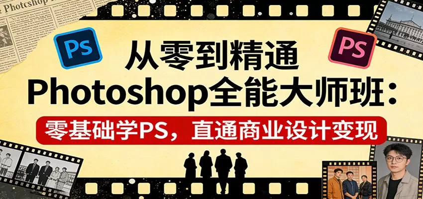 从零到精通Photoshop全能大师班：零基础学PS，直通商业设计变现网创资源-中创网-冒泡网-福缘网长青创习社