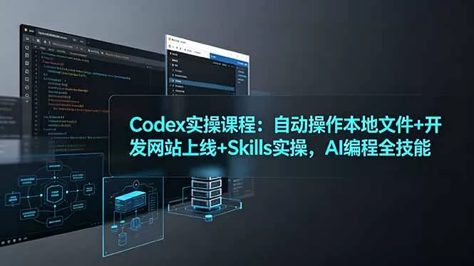 Codex实操课程：自动操作本地文件+开发网站上线+Skills实操，AI编程全技能网创资源-中创网-冒泡网-福缘网长青创习社