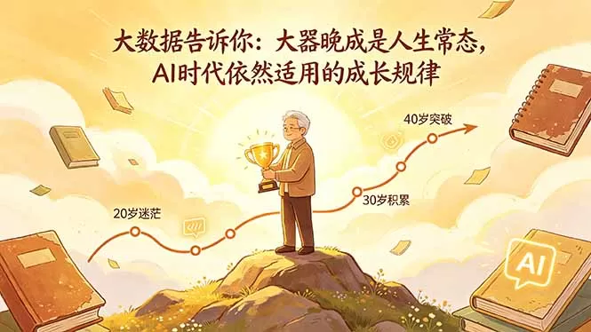 付费文章：大数据告诉你：大器晚成是人生常态，AI 时代依然适用的成长规律网创资源-中创网-冒泡网-福缘网长青创习社