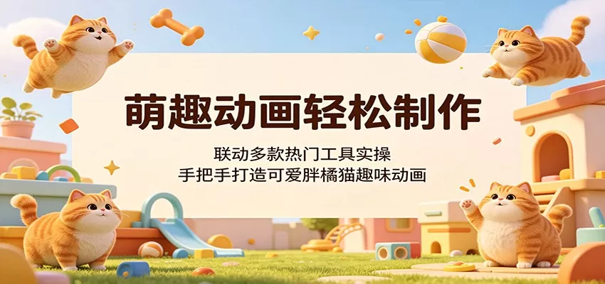 萌趣动画轻松制作,联动多款热门工具实操,手把手打造可爱胖橘猫趣味动画网创资源-中创网-冒泡网-福缘网长青创习社