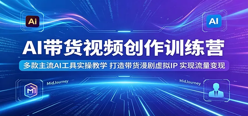 AI带货视频创作训练营:多款主流AI工具实操教学,打造带货漫剧虚拟IP,实现流量变现网创资源-中创网-冒泡网-福缘网长青创习社