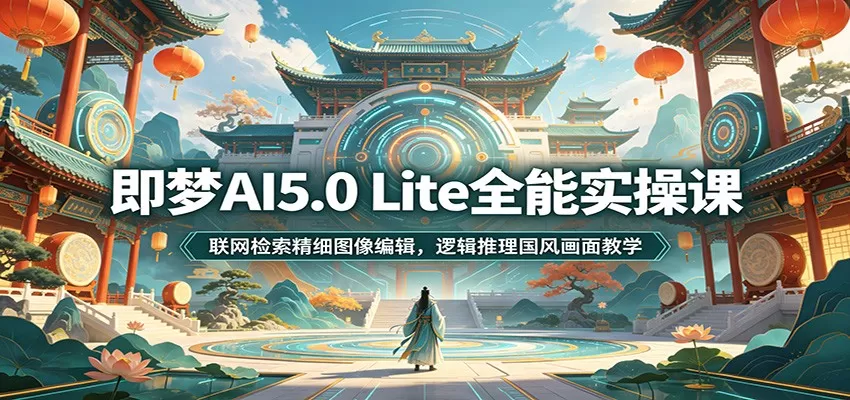 即梦AI5.0 Lite全能实操课：联网检索精细图像编辑，逻辑推理国风画面教学网创资源-中创网-冒泡网-福缘网长青创习社