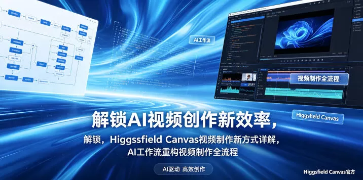 解锁AI视频创作新效率,Higgsfield Canvas视频制作新方式详解,AI工作流重构视频制作全流程网创资源-中创网-冒泡网-福缘网长青创习社