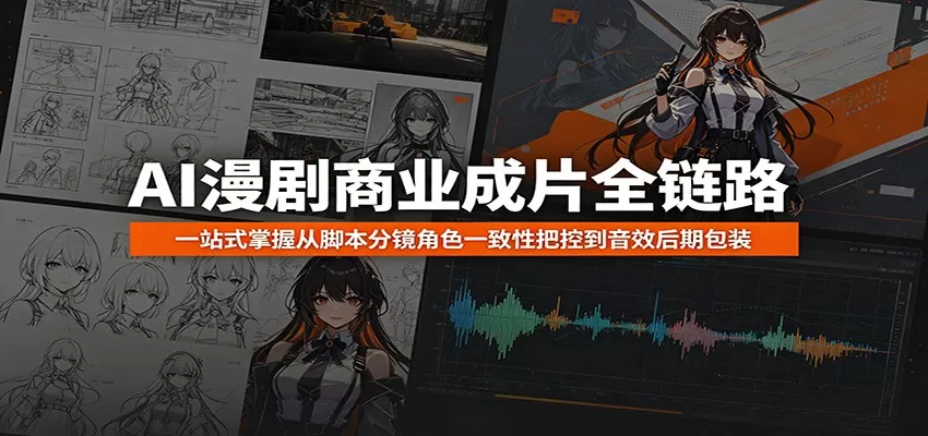 AI漫剧商业成片全链路:一站式掌握从脚本分镜角色一致性把控到音效后期包装网创资源-中创网-冒泡网-福缘网长青创习社