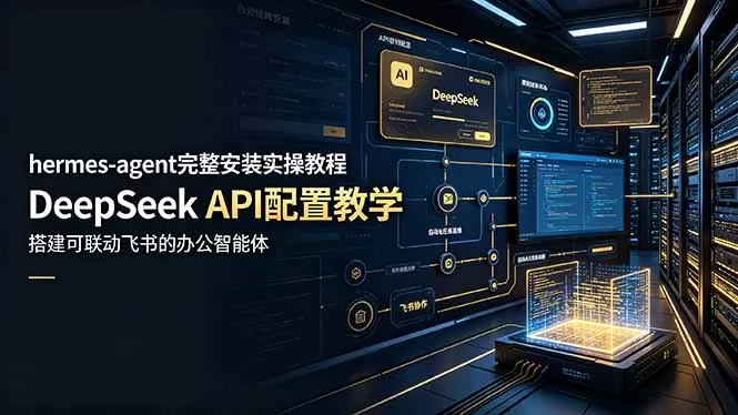 hermes-agent完整安装实操教程，DeepSeek API配置教学，搭建可联动飞书的办公智能体网创资源-中创网-冒泡网-福缘网长青创习社