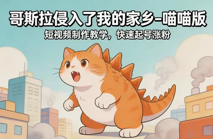 哥斯拉侵入了我的家乡–喵喵版短视频制作教学，快速起号涨粉网创资源-中创网-冒泡网-福缘网长青创习社
