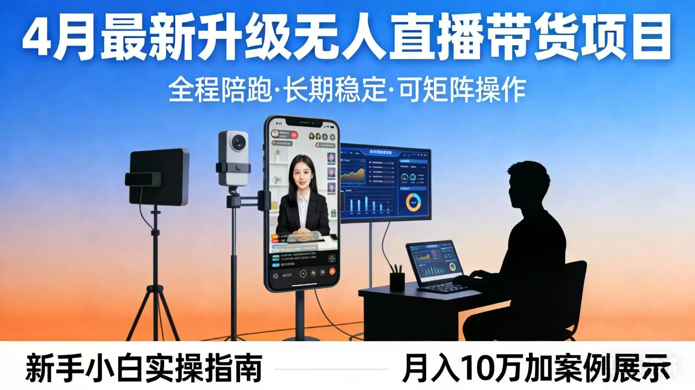 4月最新升级 无人直播 带货 全程陪跑 长期稳定 可矩阵 每天半小时新手小白实操月入 十万网创资源-中创网-冒泡网-福缘网长青创习社