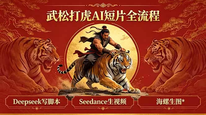 武松打虎AI短片全流程：Deepseek写脚本+Seedance生视频+海螺生图网创资源-中创网-冒泡网-福缘网长青创习社