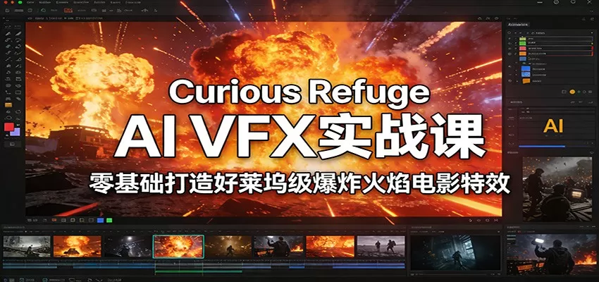 Curious Refuge AI VFX实战课，零基础打造好莱坞级爆炸火焰电影特效网创资源-中创网-冒泡网-福缘网长青创习社