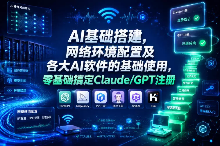 AI基础搭建，网络环境配置及各大AI软件的基础使用，零基础搞定Claude/GPT注册网创资源-中创网-冒泡网-福缘网长青创习社
