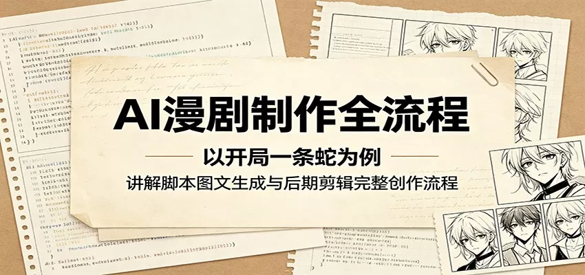 AI漫剧制作全流程:以开局一条蛇为例,讲解脚本图文生成与后期剪辑完整创作流程网创资源-中创网-冒泡网-福缘网长青创习社