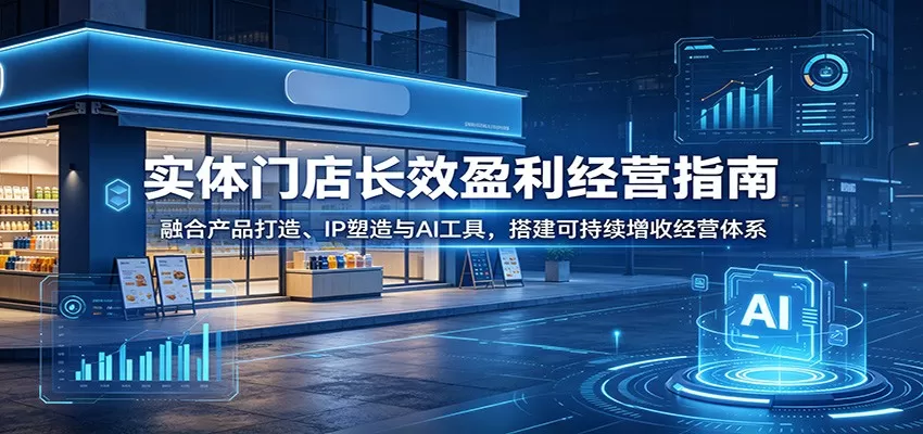 实体门店长效盈利经营指南:融合产品打造、IP塑造与AI工具,搭建可持续增收经营体系网创资源-中创网-冒泡网-福缘网长青创习社
