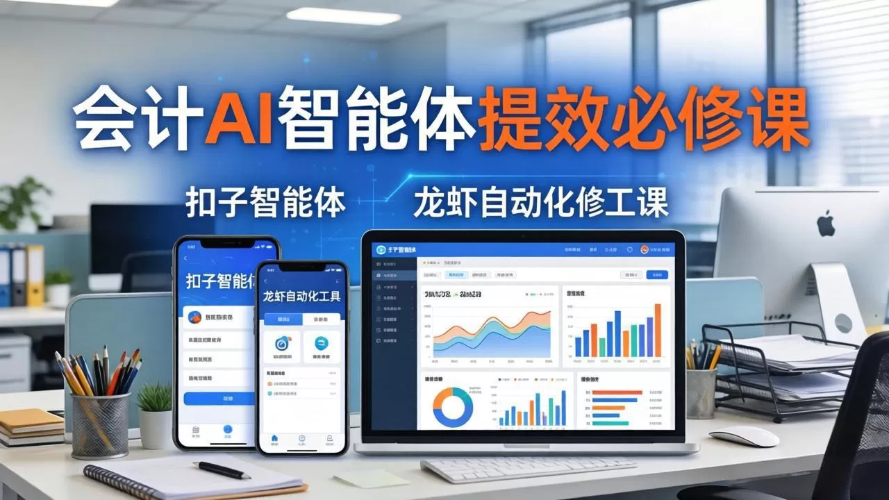 财务会计AI智能体提效必修课：扣子智能体+龙虾自动化+报表分析，一站式提升财务工作效率网创资源-中创网-冒泡网-福缘网长青创习社