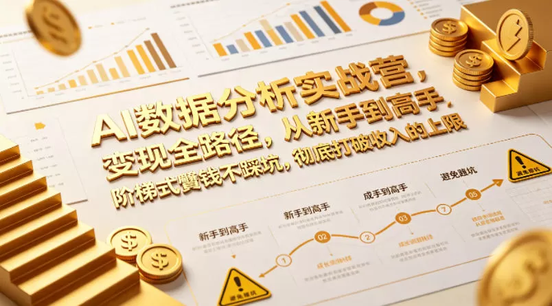 AI数据分析实战营，变现全路径，从新手到高手，阶梯式賺钱不踩坑，彻底打破收入的上限网创资源-中创网-冒泡网-福缘网长青创习社