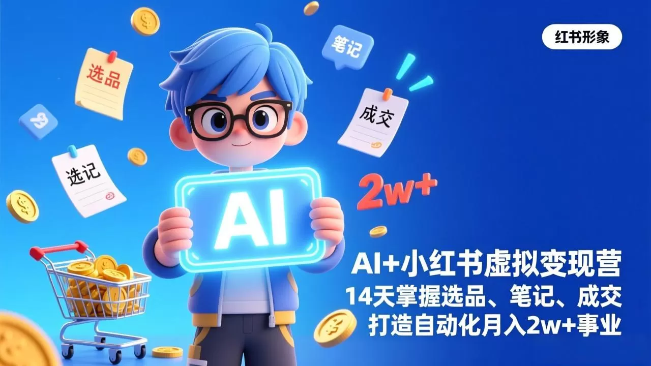AI+小红书虚拟变现营(完结网创资源-中创网-冒泡网-福缘网长青创习社