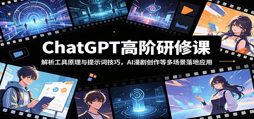 ChatGPT高阶研修课:解析工具原理与提示词技巧,AI漫剧创作等多场景落地应用网创资源-中创网-冒泡网-福缘网长青创习社