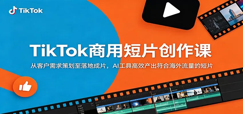TikTok商用短片创作课:从客户需求策划至落地成片,AI工具高效产出符合海外流量的短片网创资源-中创网-冒泡网-福缘网长青创习社