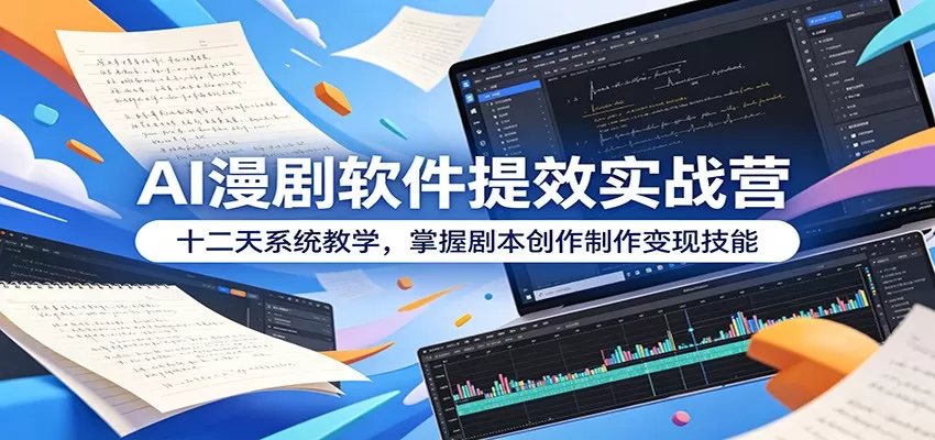 AI漫剧软件提效实战营:十二天系统教学,掌握剧本创作制作变现技能网创资源-中创网-冒泡网-福缘网长青创习社