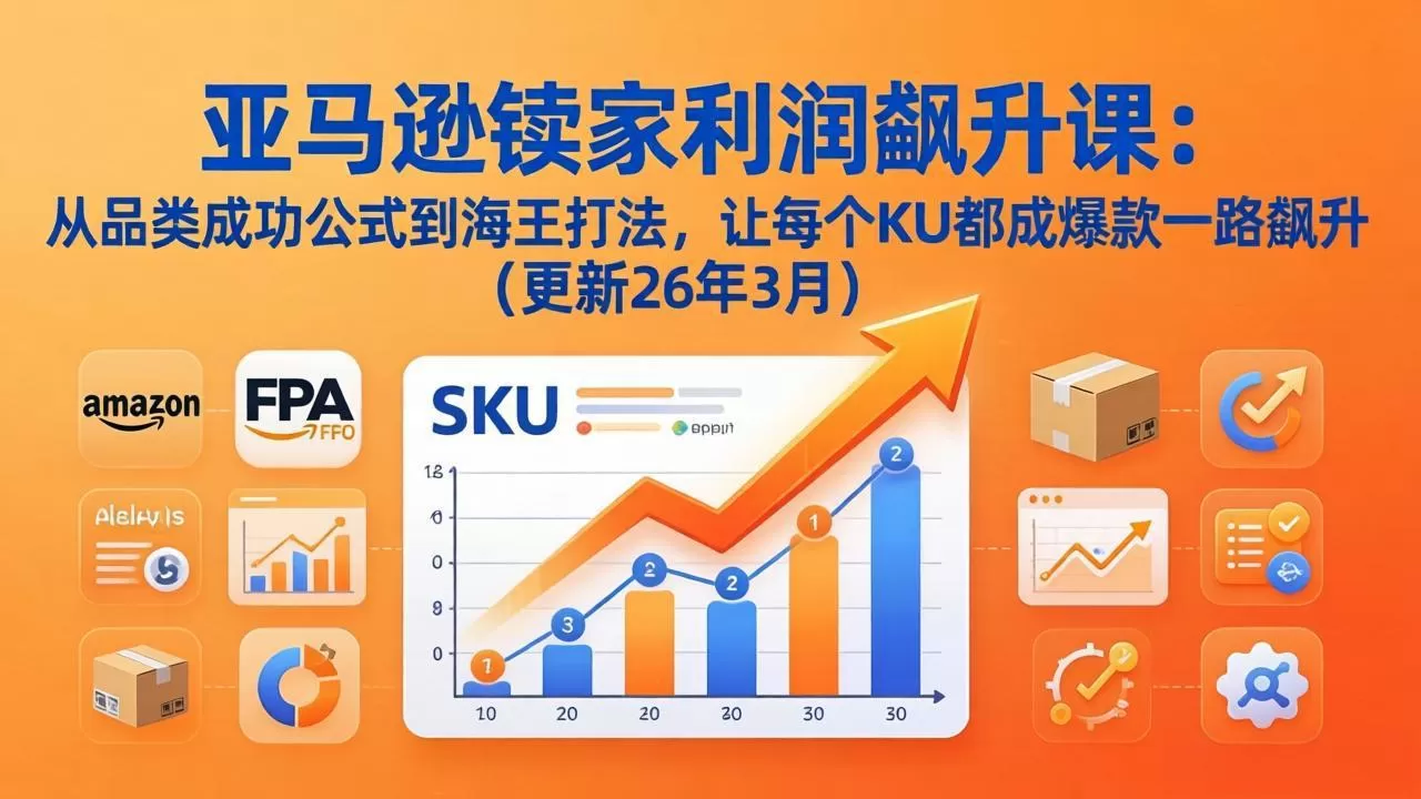 亚马逊卖家利润飙升课：从品类成功公式到海王打法，让每个SKU都成爆款一路飙升(更新26年3月网创资源-中创网-冒泡网-福缘网长青创习社